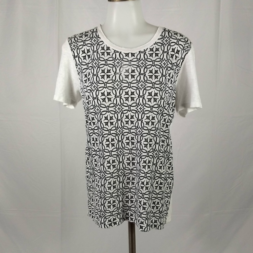 J.Crew Size Small Black/White Graphic T-Shirt Top